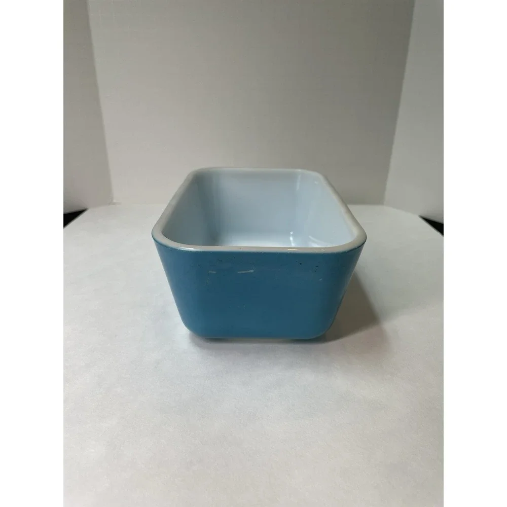 Vintage‎ 1940s Pyrex 502-B Iconic Blue Refrigerator Dish - See Desc & Photos